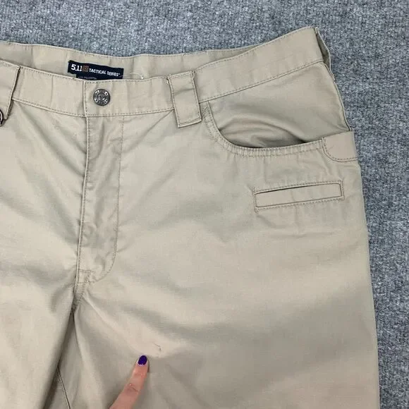 5.11 Tactical Pants Mens 38x32 Tan Ripstop Double Knee Breathable Double Knee - Picture 3 of 11